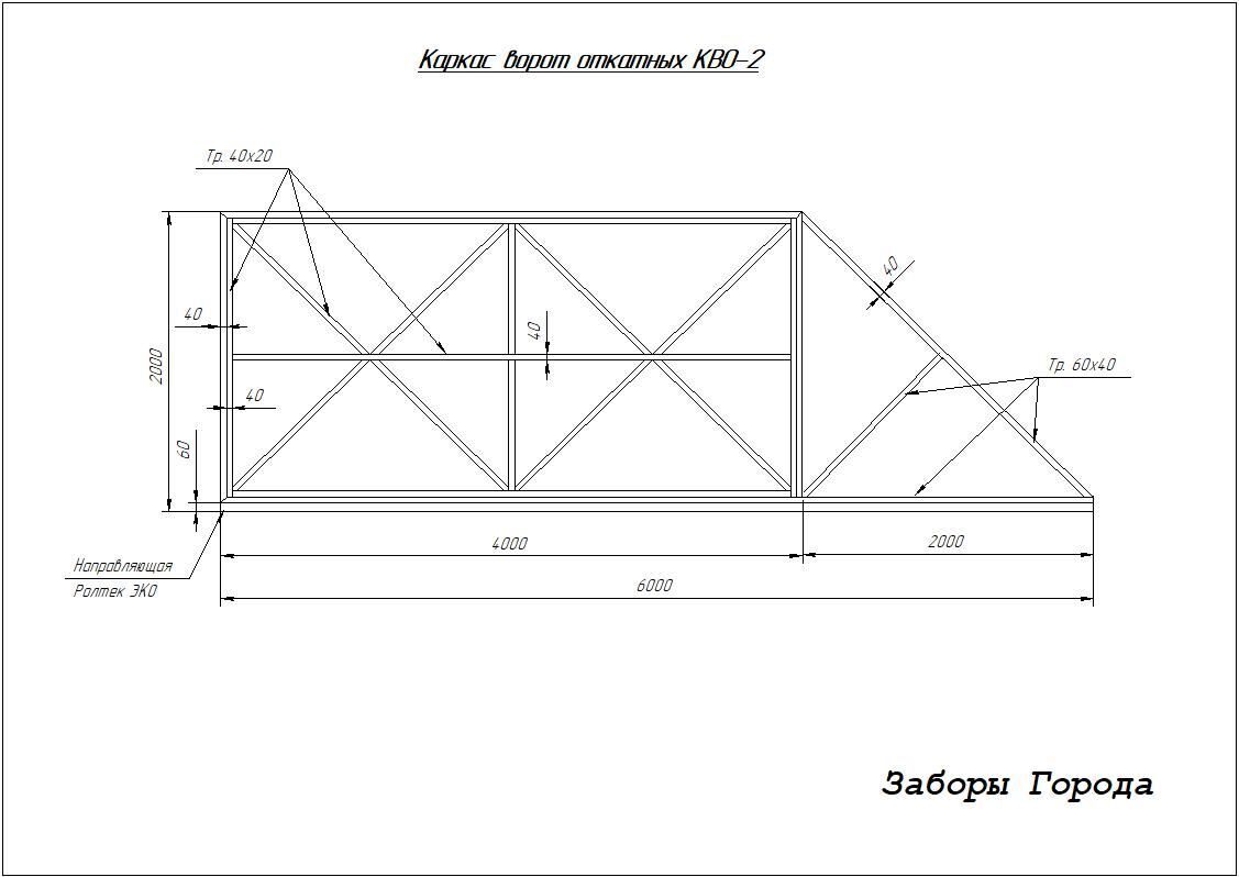 Каркас ворот откатных КВО-2_0
