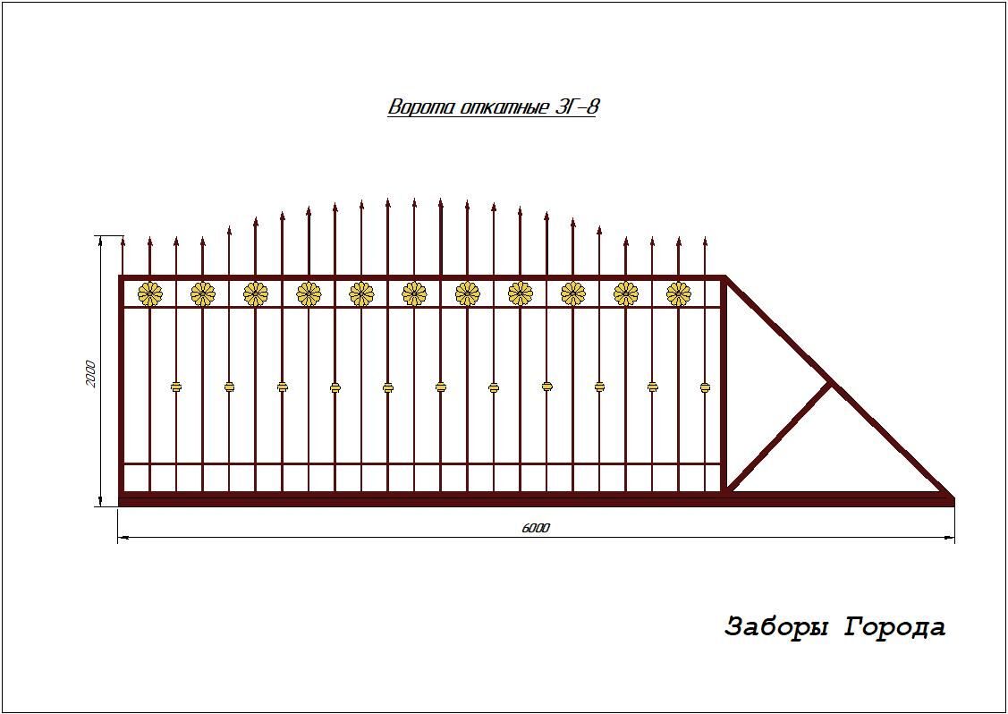 Ворота откатные  ЗГ-8