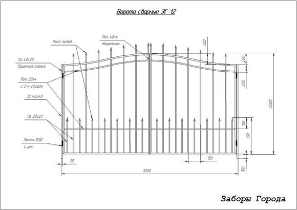 Ворота сварные ЗГ-12_0